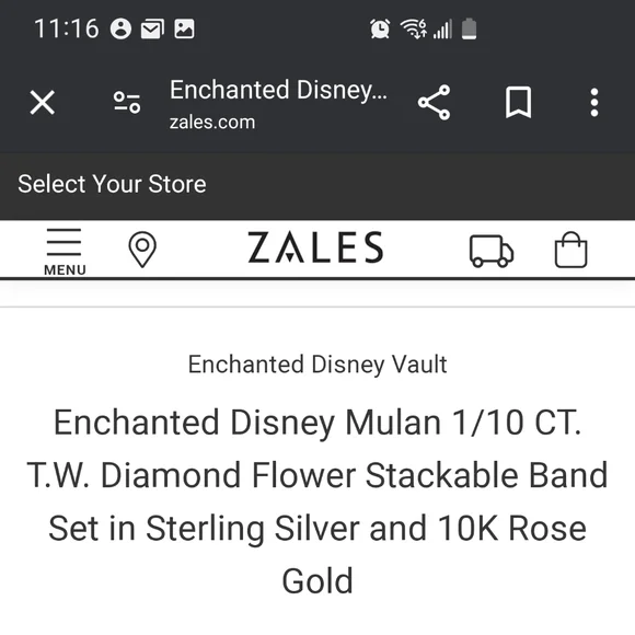 Enchanted Disney Stackable 3 Ring Set (size 6) - Picture 2 of 2